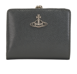 Vivienne Westwood Orb Compact Purse,Leather,Grey,MII, 3*